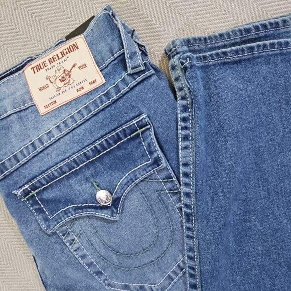 True Religion Geno Men's Size 34x32 Relaxed Slim Big Flap Medium Fresh Wash - Picture 13 of 16